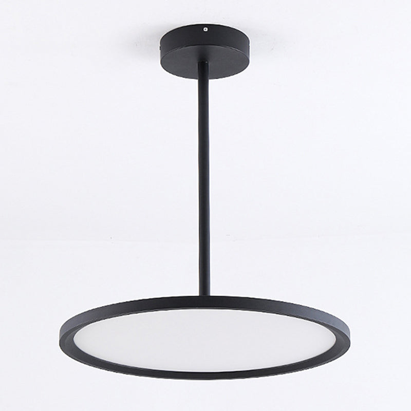 Éclair de plafond à LED à ombre plate Light acrylique Prendant minimaliste avec tige suspendue