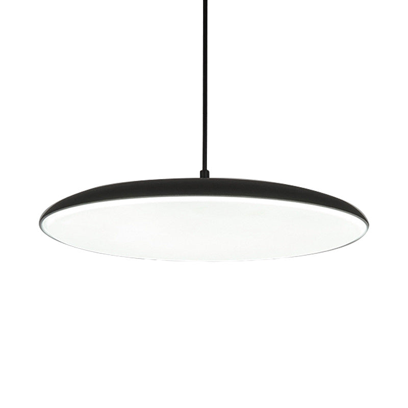 Semplicità rotonda a ciondolo a led in metallo sala da pranzo soffitto appendi la luce con diffusore acrilico