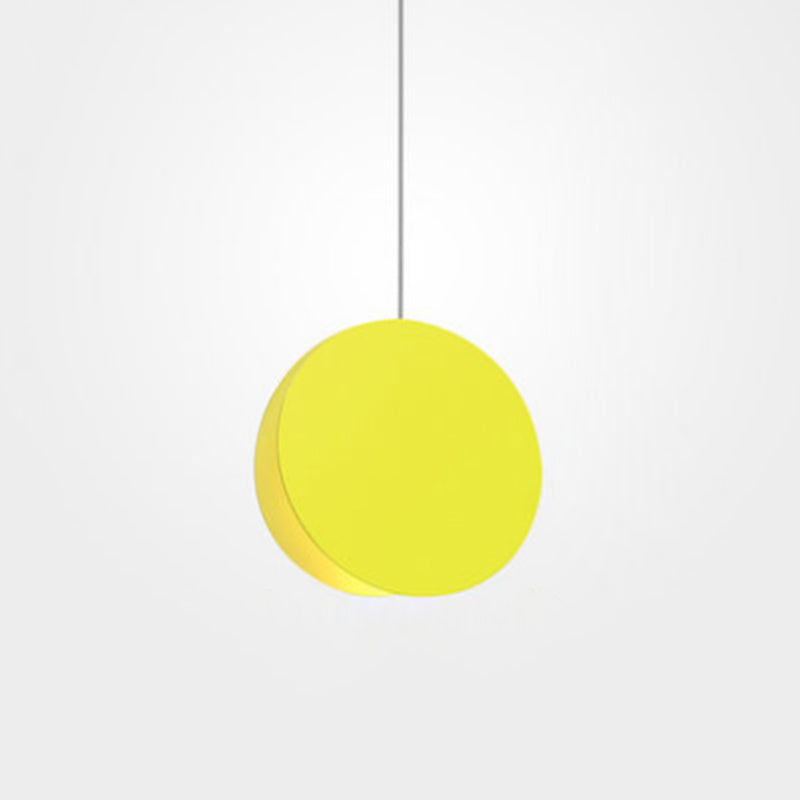 Shell Inspired Round Pendant Lamp Macaron Style Metal 1-Light Diner Ceiling Light