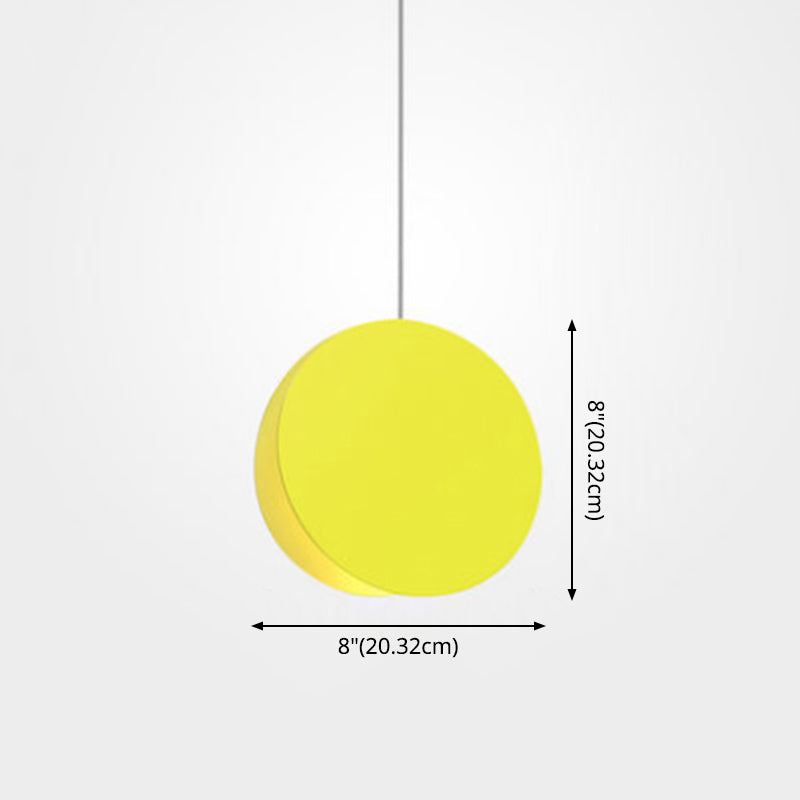 Shell Inspired Round Pendant Lamp Macaron Style Metal 1-Light Diner Ceiling Light