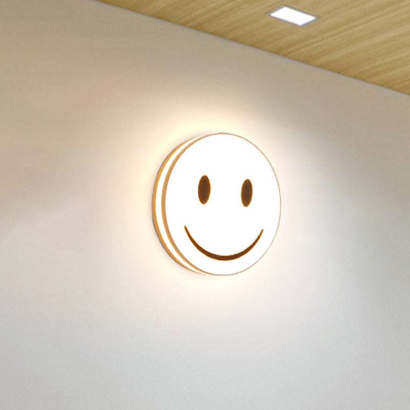 Runde Flush Deckenlicht mit Lächeln Emoji LED Mini Flushmount Lampe mit Acrylschatten