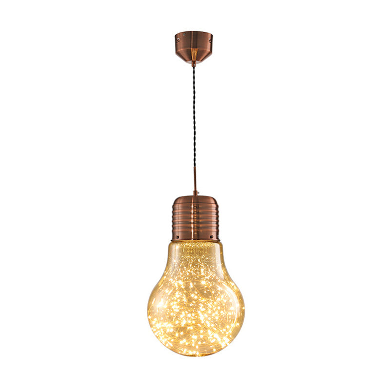 Light String Light Nordic Metal LED Accensione a pendente con tonalità in lampadina di vetro per barra