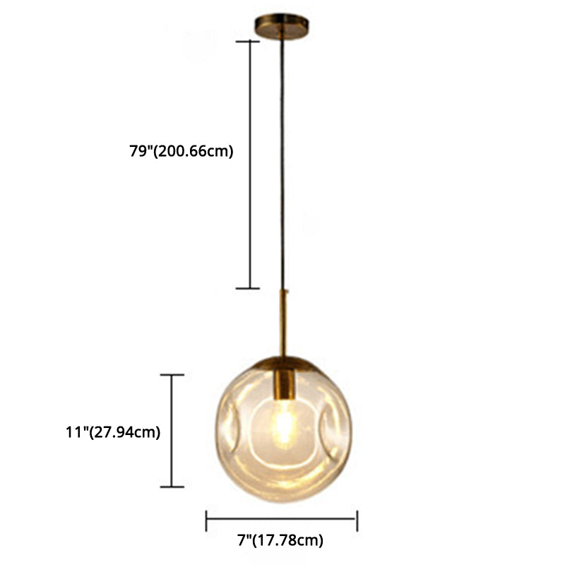 Unregelmäßiger Glasball 1-Licht-Mini-Anhänger Leuchtt moderne minimalistische Hängende Beleuchtung für Esszimmer Küche