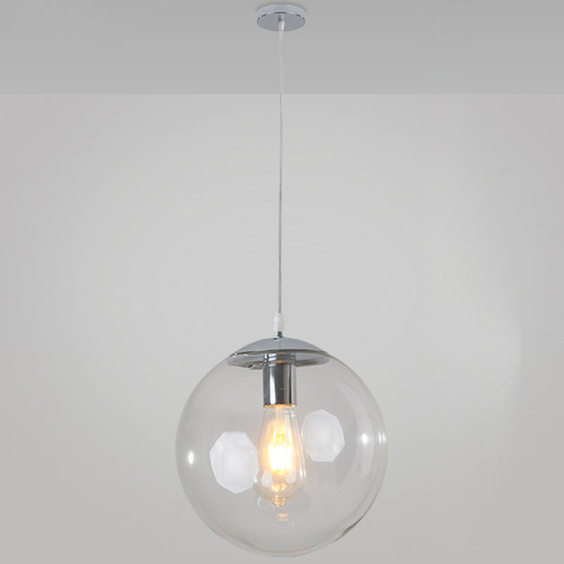 Minimaliste moderne à 1 lampe à la lumière Lumière Bubble Boule de verre transparent Lumière suspendue avec 39 "fil suspendu