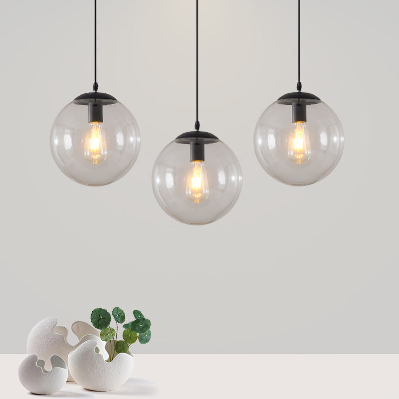 Minimaliste moderne à 1 lampe à la lumière Lumière Bubble Boule de verre transparent Lumière suspendue avec 39 "fil suspendu