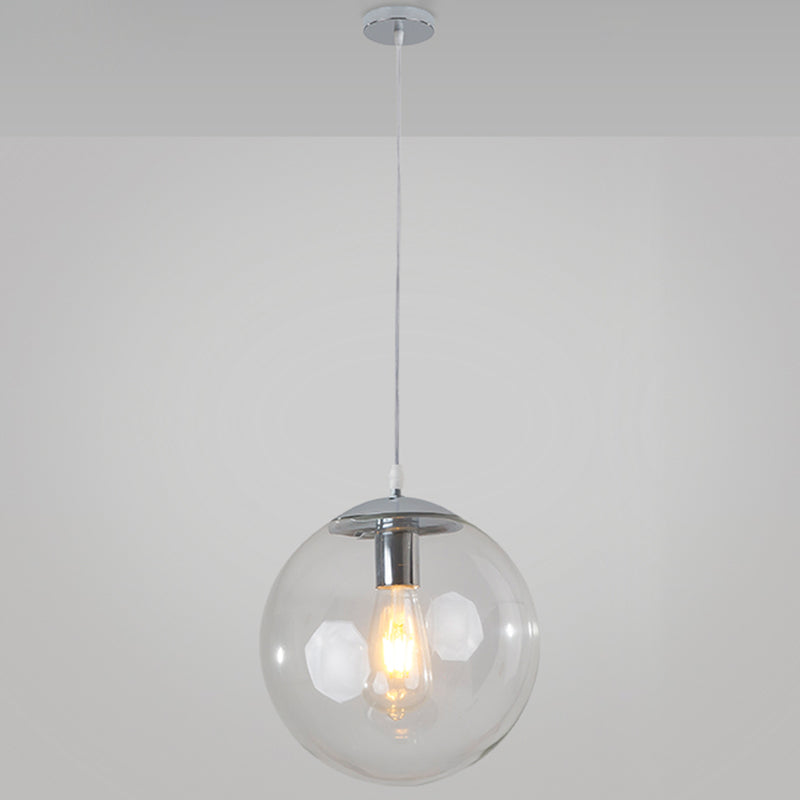 Minimaliste moderne à 1 lampe à la lumière Lumière Bubble Boule de verre transparent Lumière suspendue avec 39 "fil suspendu