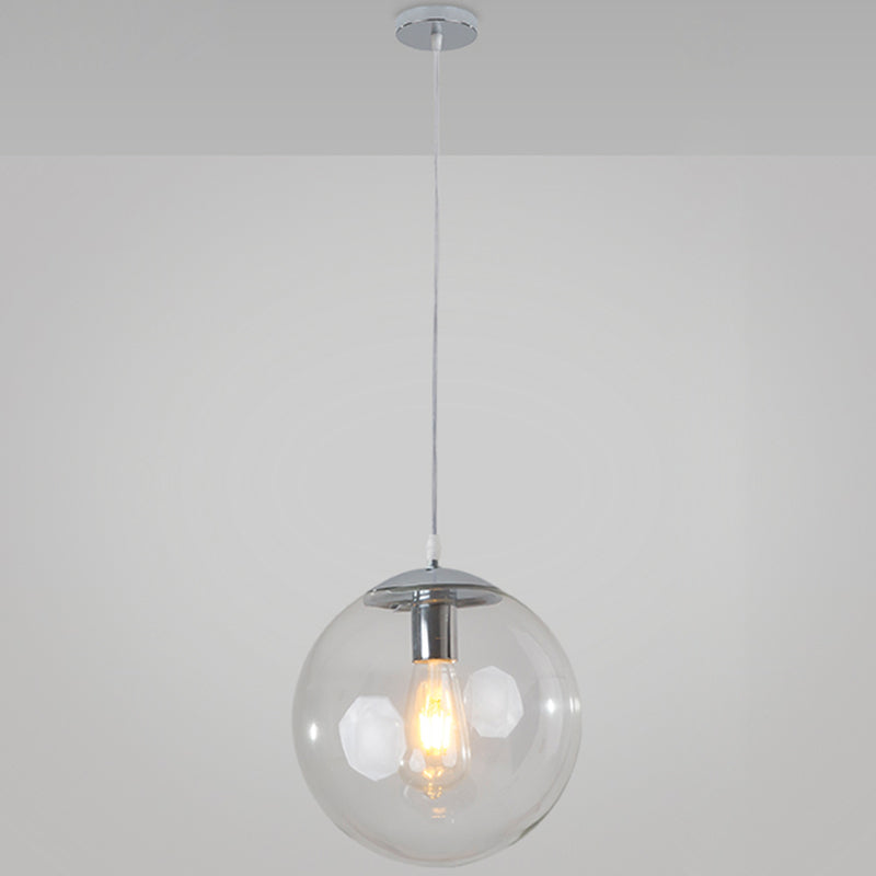 Minimaliste moderne à 1 lampe à la lumière Lumière Bubble Boule de verre transparent Lumière suspendue avec 39 "fil suspendu