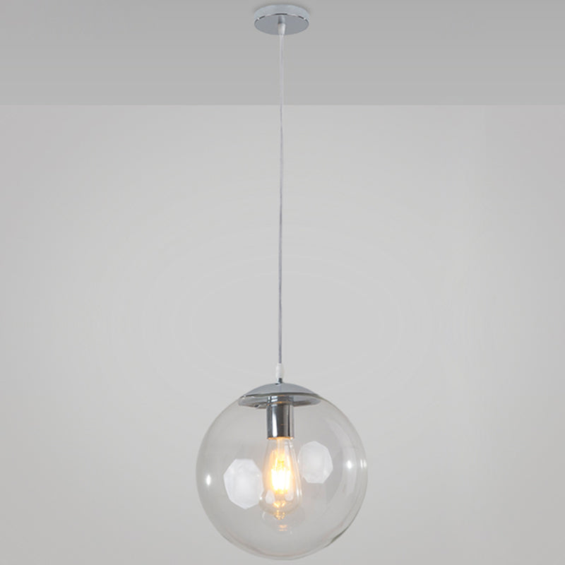 Minimaliste moderne à 1 lampe à la lumière Lumière Bubble Boule de verre transparent Lumière suspendue avec 39 "fil suspendu