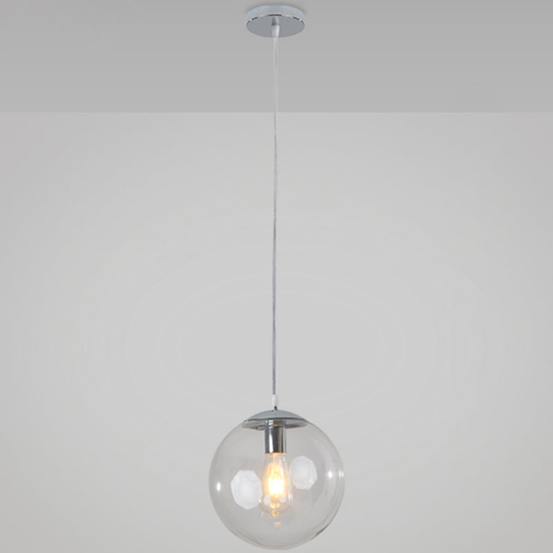 Minimaliste moderne à 1 lampe à la lumière Lumière Bubble Boule de verre transparent Lumière suspendue avec 39 "fil suspendu