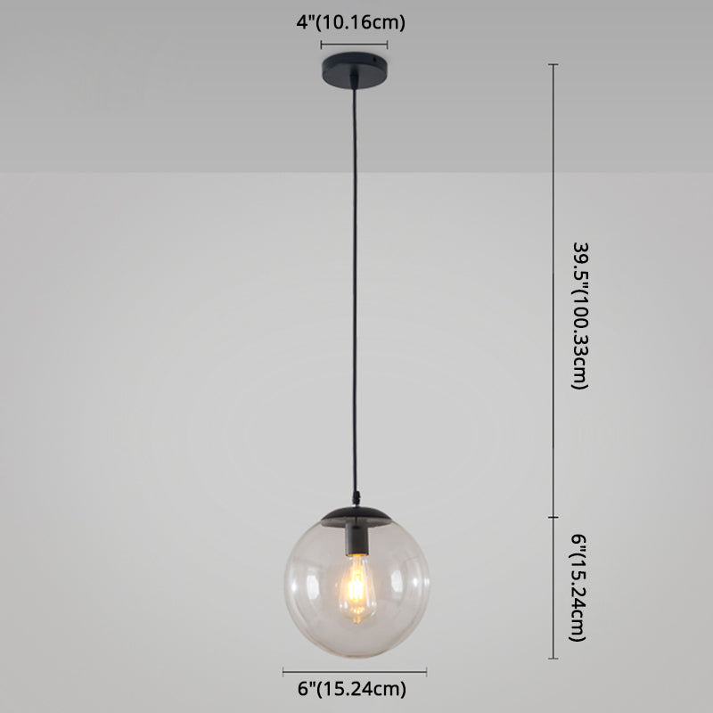 Minimaliste moderne à 1 lampe à la lumière Lumière Bubble Boule de verre transparent Lumière suspendue avec 39 "fil suspendu