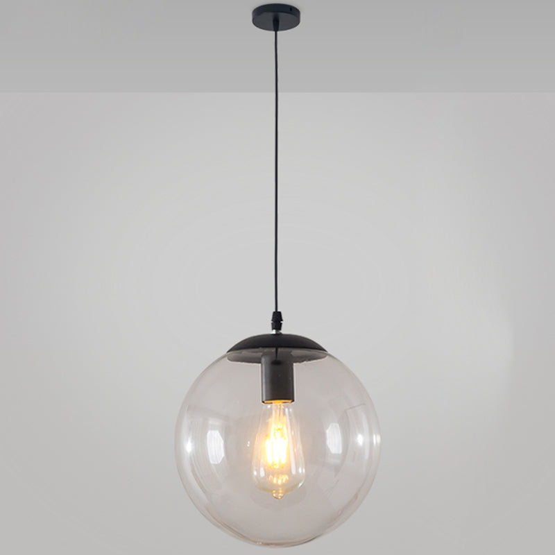Minimaliste moderne à 1 lampe à la lumière Lumière Bubble Boule de verre transparent Lumière suspendue avec 39 "fil suspendu