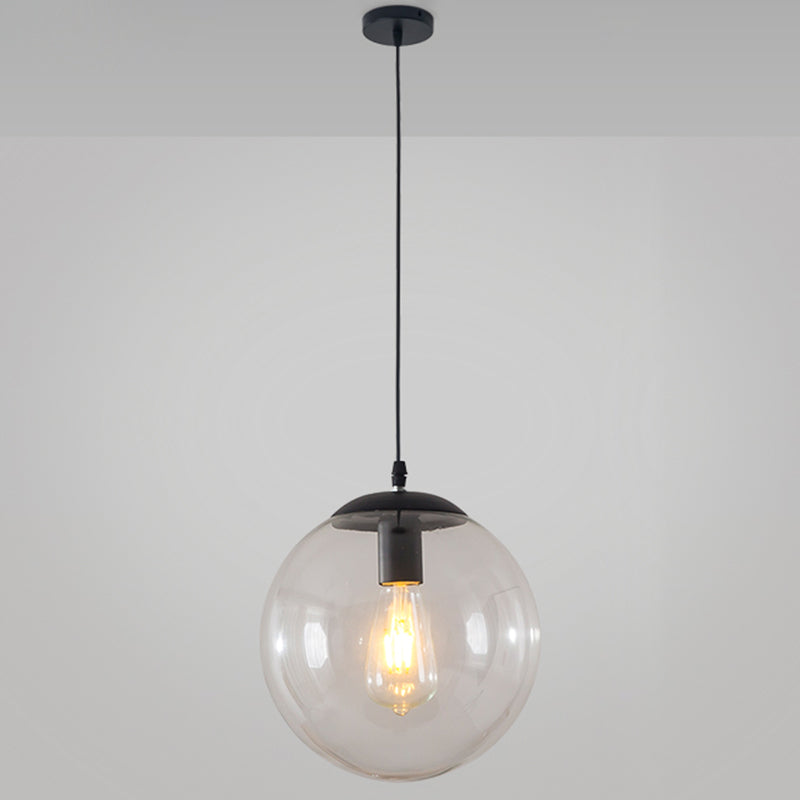 Minimaliste moderne à 1 lampe à la lumière Lumière Bubble Boule de verre transparent Lumière suspendue avec 39 "fil suspendu