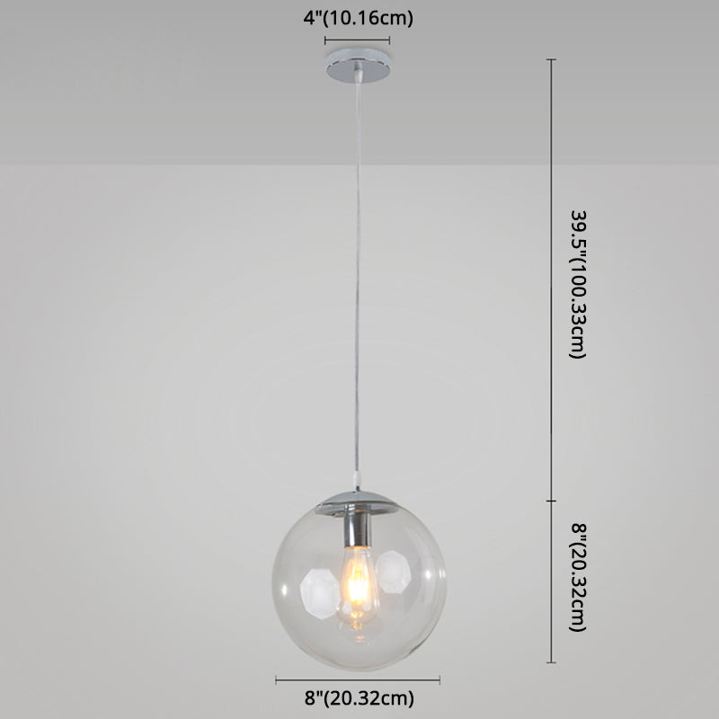 Minimaliste moderne à 1 lampe à la lumière Lumière Bubble Boule de verre transparent Lumière suspendue avec 39 "fil suspendu