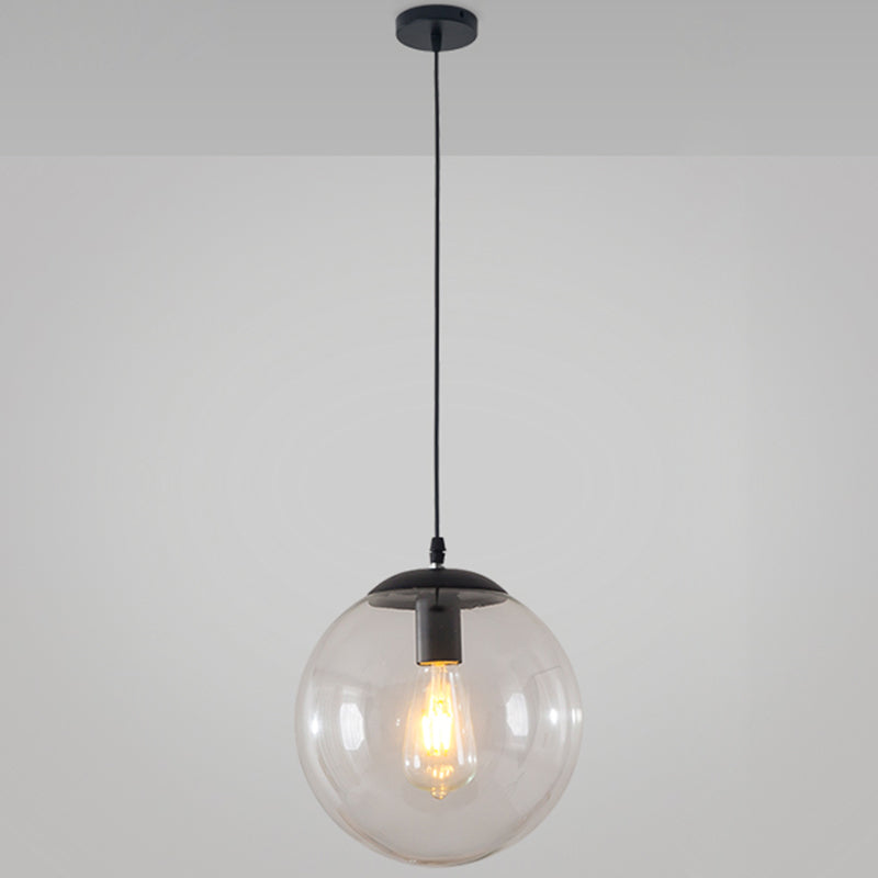 Minimaliste moderne à 1 lampe à la lumière Lumière Bubble Boule de verre transparent Lumière suspendue avec 39 "fil suspendu