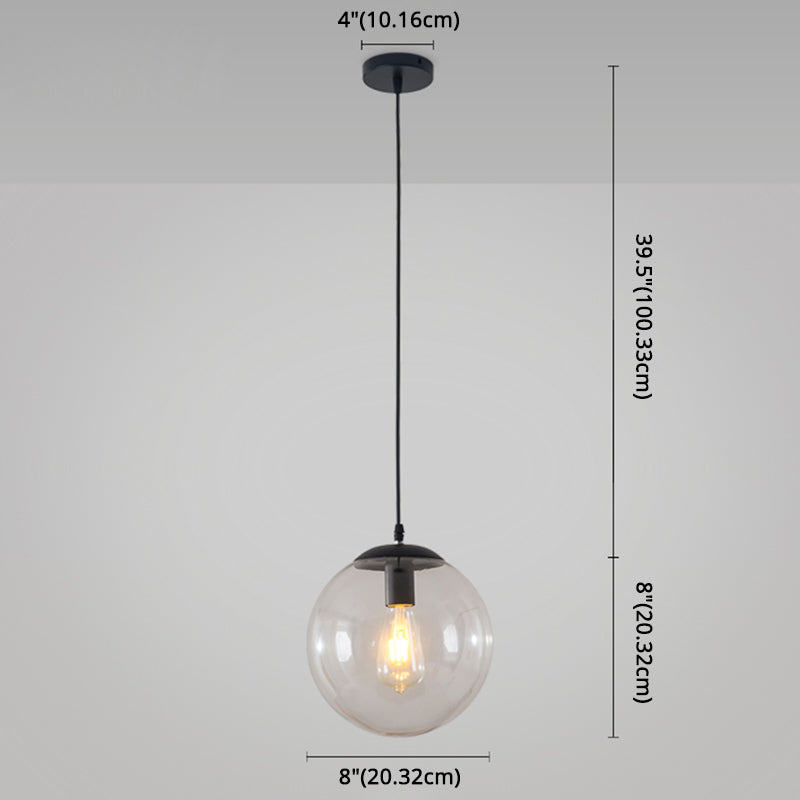 Minimaliste moderne à 1 lampe à la lumière Lumière Bubble Boule de verre transparent Lumière suspendue avec 39 "fil suspendu