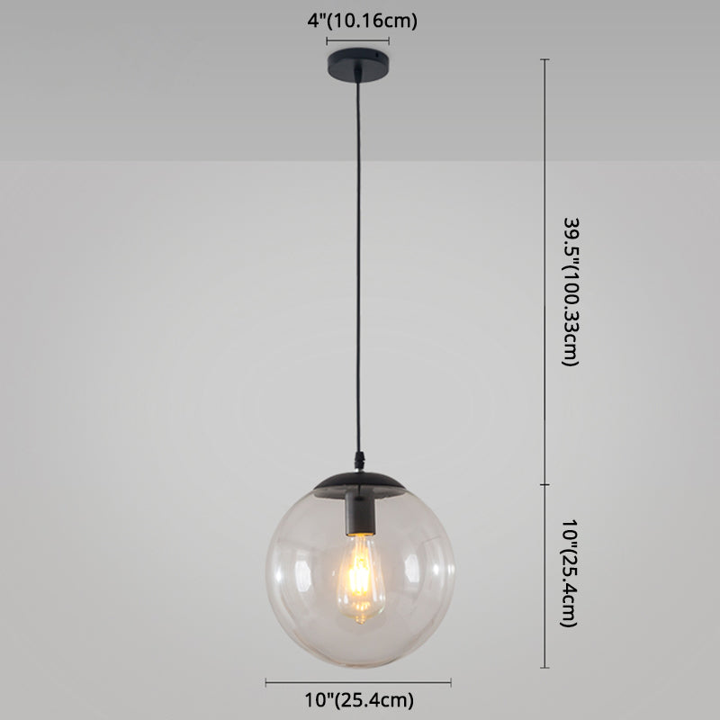 Minimaliste moderne à 1 lampe à la lumière Lumière Bubble Boule de verre transparent Lumière suspendue avec 39 "fil suspendu