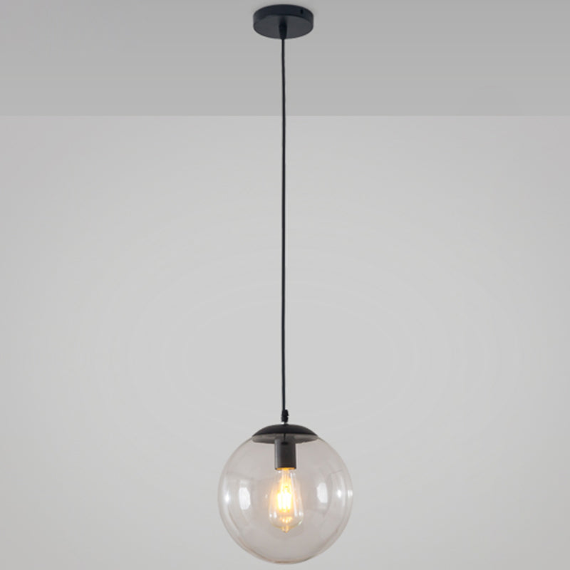 Minimaliste moderne à 1 lampe à la lumière Lumière Bubble Boule de verre transparent Lumière suspendue avec 39 "fil suspendu