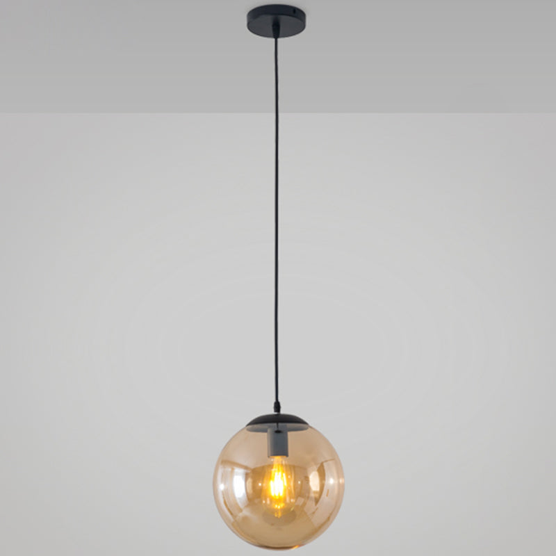 Minimaliste moderne à 1 lampe à la lumière Lumière Bubble Boule de verre transparent Lumière suspendue avec 39 "fil suspendu