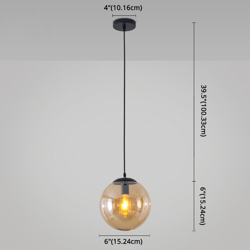 Minimaliste moderne à 1 lampe à la lumière Lumière Bubble Boule de verre transparent Lumière suspendue avec 39 "fil suspendu