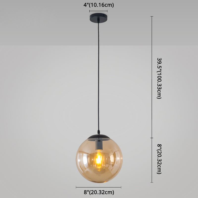 Minimaliste moderne à 1 lampe à la lumière Lumière Bubble Boule de verre transparent Lumière suspendue avec 39 "fil suspendu
