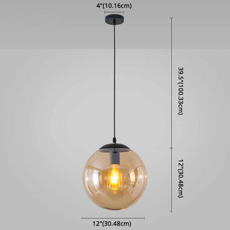Minimaliste moderne à 1 lampe à la lumière Lumière Bubble Boule de verre transparent Lumière suspendue avec 39 "fil suspendu