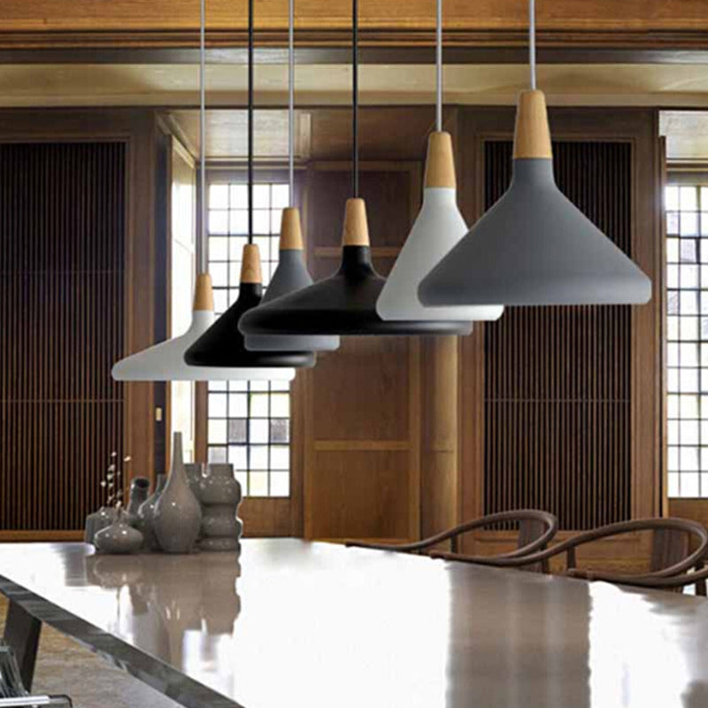 Multi Color Optional Simplicity Pendant Light Nordic Macaroon Aluminum Lampshade 1-Light Hanging Light for Kitchen