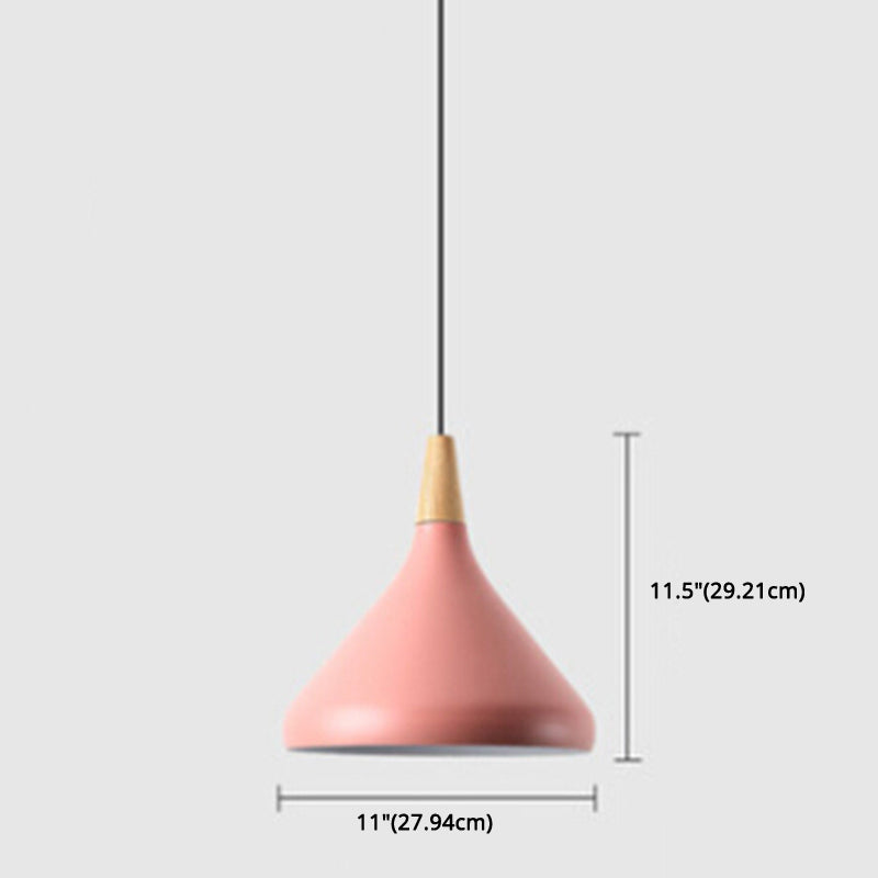 Multi Color Optional Simplicity Pendant Light Nordic Macaroon Aluminum Lampshade 1-Light Hanging Light for Kitchen