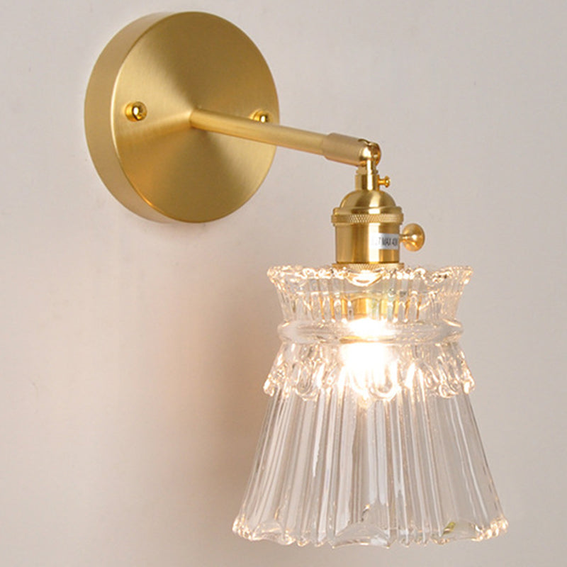 1 luminaire d'éclairage industriel léger avec verre côtelé pressé Light pour la salle de bain de la chambre à coucher