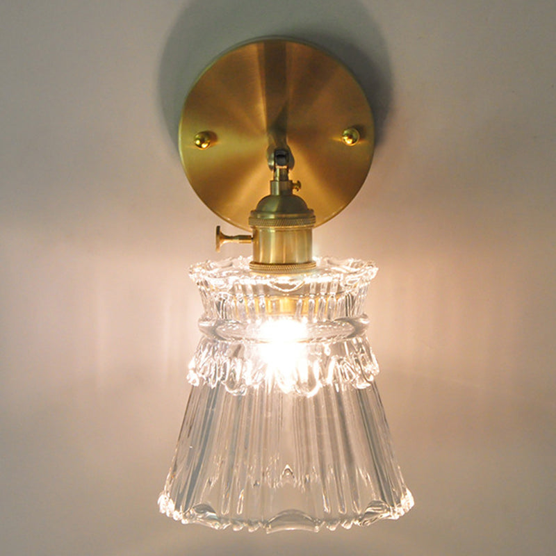 1 luminaire d'éclairage industriel léger avec verre côtelé pressé Light pour la salle de bain de la chambre à coucher