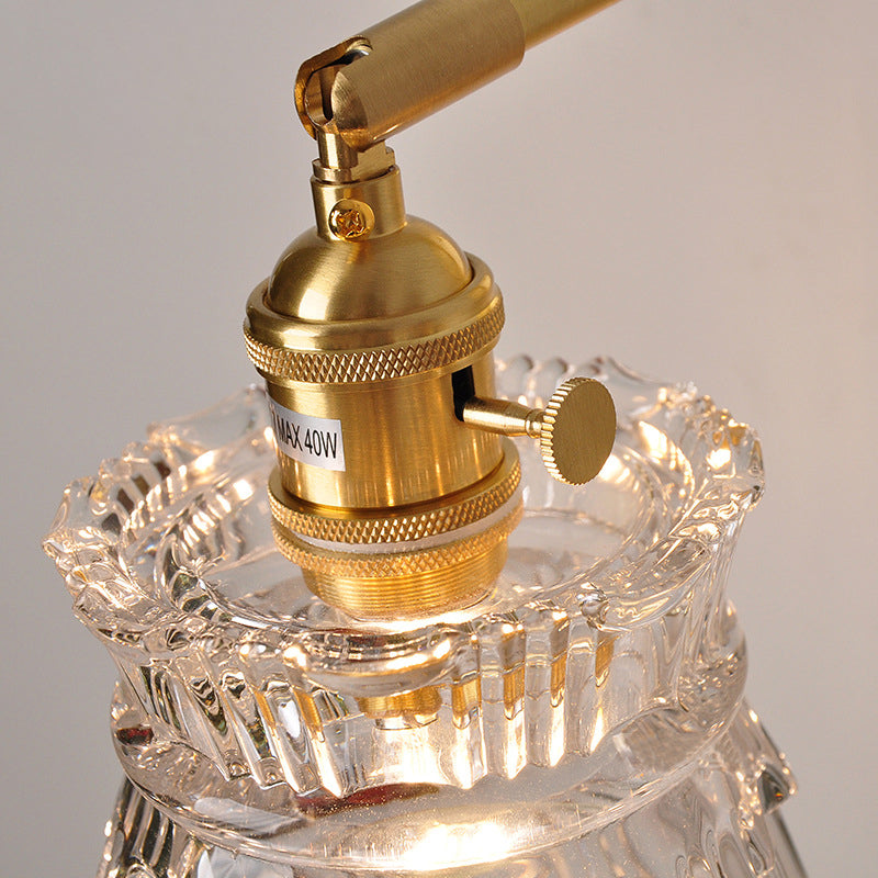 1 luminaire d'éclairage industriel léger avec verre côtelé pressé Light pour la salle de bain de la chambre à coucher