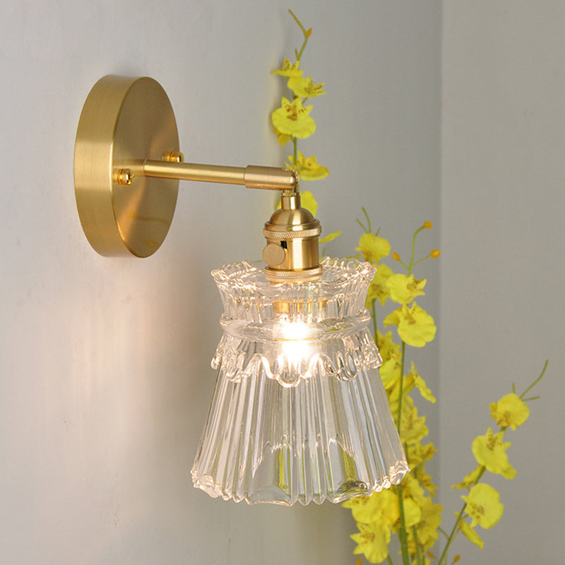 1 luminaire d'éclairage industriel léger avec verre côtelé pressé Light pour la salle de bain de la chambre à coucher