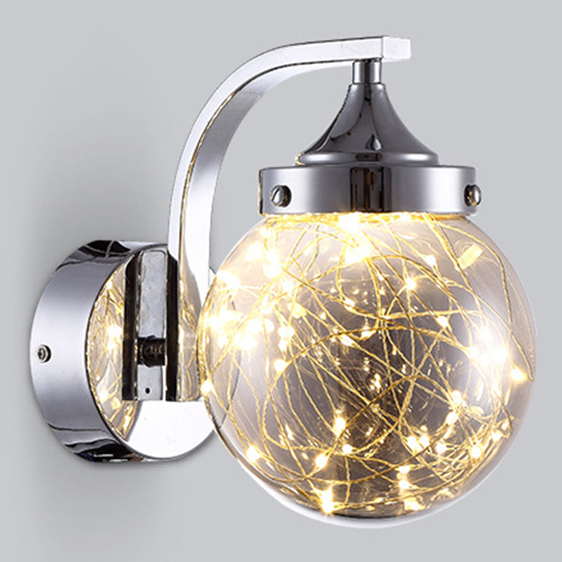 Creative Wall Sconce Spherical Shape Creative Star Lamp Warm Light for Bedroom