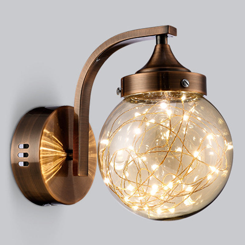 Creative Wall Sconce Spherical Shape Creative Star Lamp Warm Light for Bedroom