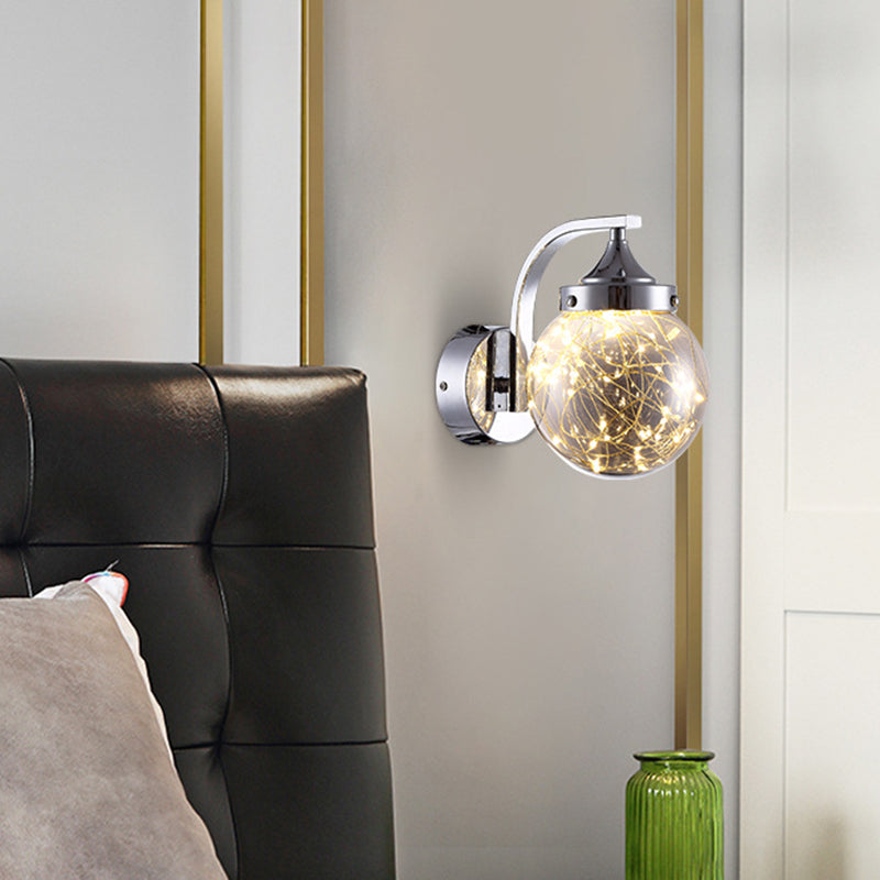 Creative Wall Sconce Spherical Shape Creative Star Lamp Warm Light for Bedroom
