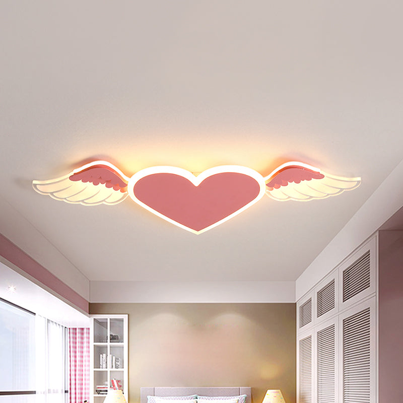 LED Weiß/Rosa Herz schließen an Deckenlampe Kinder Metall Flush Decke Licht in Warm/Weißes Licht