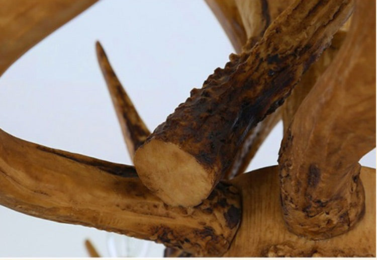 Country Country Chandelier Resin Deer Horn Horn Gandle Fançing Decorative Lighting Forwing for Living Room Villa Restaurant