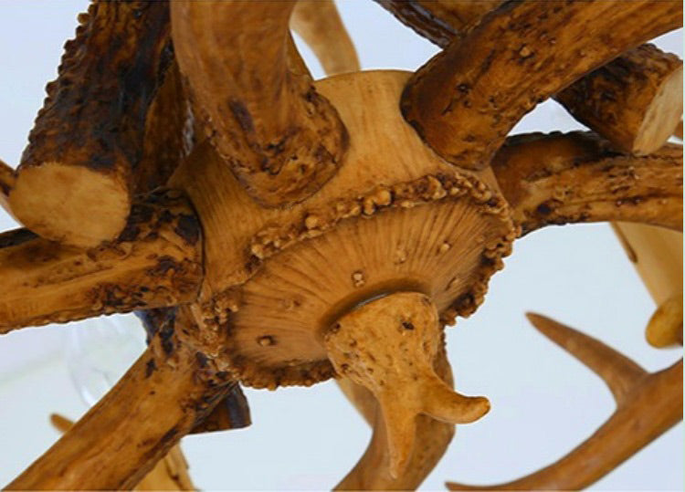 Country Country Chandelier Resin Deer Horn Horn Gandle Fançing Decorative Lighting Forwing for Living Room Villa Restaurant