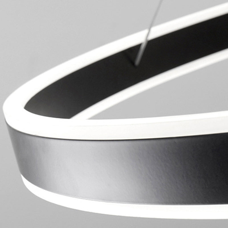 23.6"+31.5"+39.3" Diameter 3-Tiered LED Chandelier Aluminum Ring-shaped Pendant Lighting Fixtures for Office Meeting Room