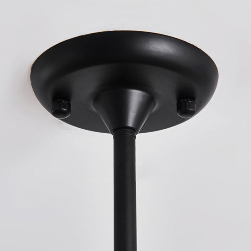 Multi -Hellglas -Ballkugel Kronleuchter hell schwarz schmiedeeisernlampen Körper moderne schicke Licht für Wohnzimmer