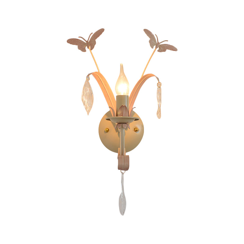 1 Lampada con la lampada conica lampada modernista in metallo e sconde cristallino con/senza ombra in finitura bianca