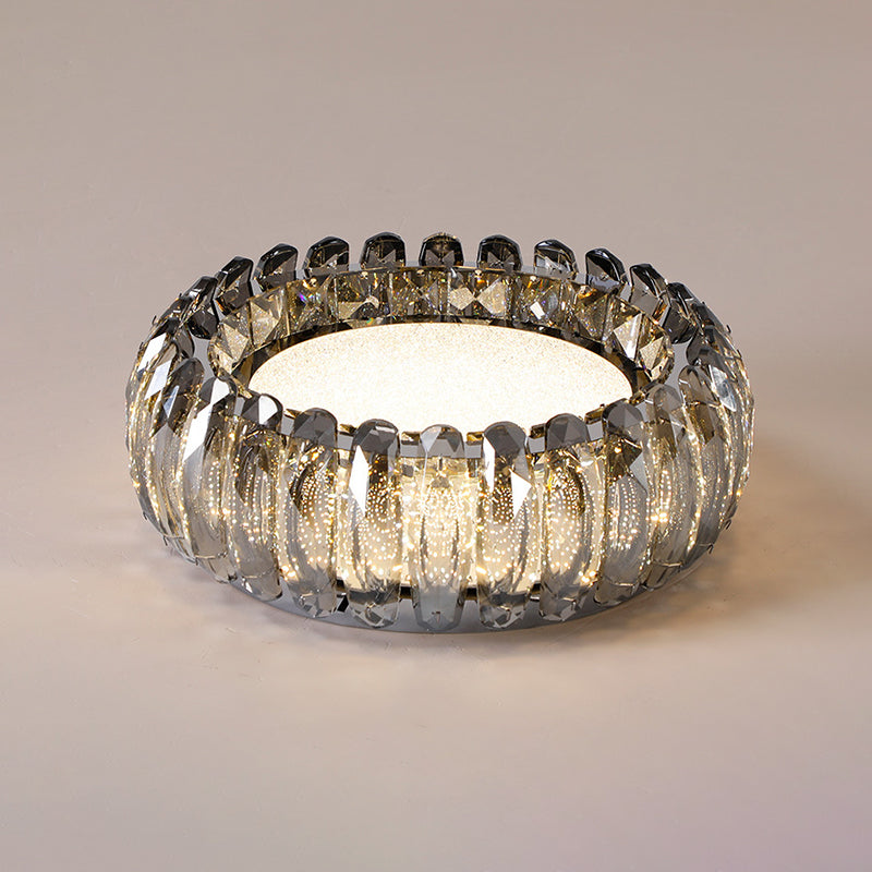 Donut Led Flush Light Fixture Minimalist Crystal Chrome LED Massimale Luce per Bedroom