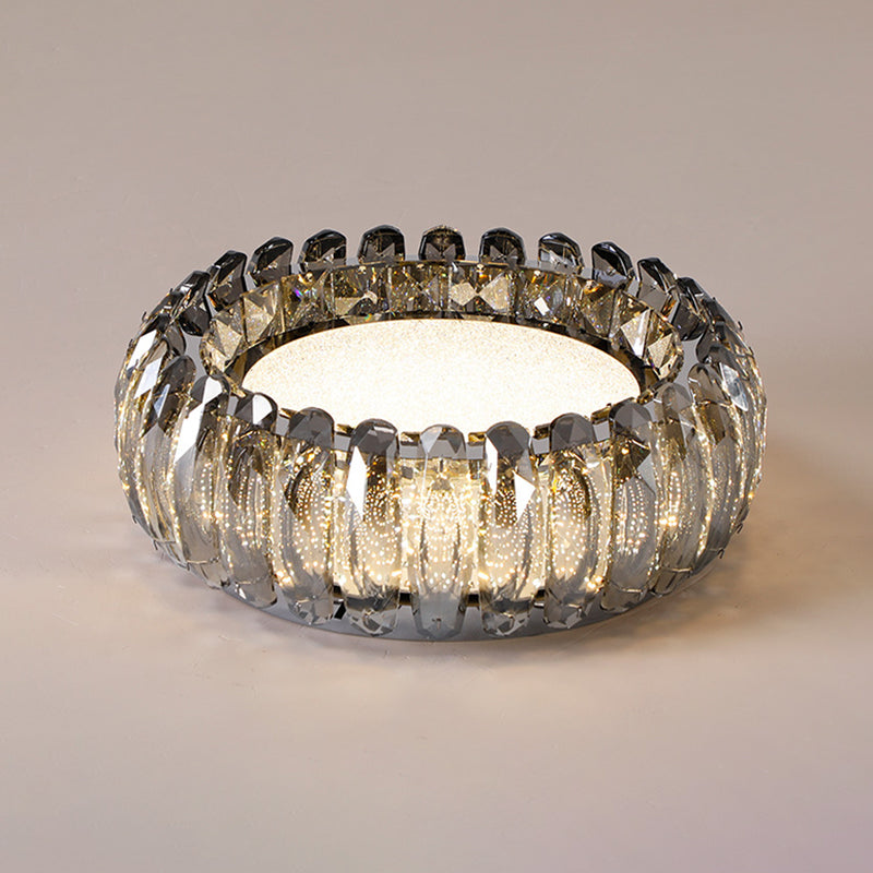 Donut Led Flush Light Fixture Minimalist Crystal Chrome LED Massimale Luce per Bedroom