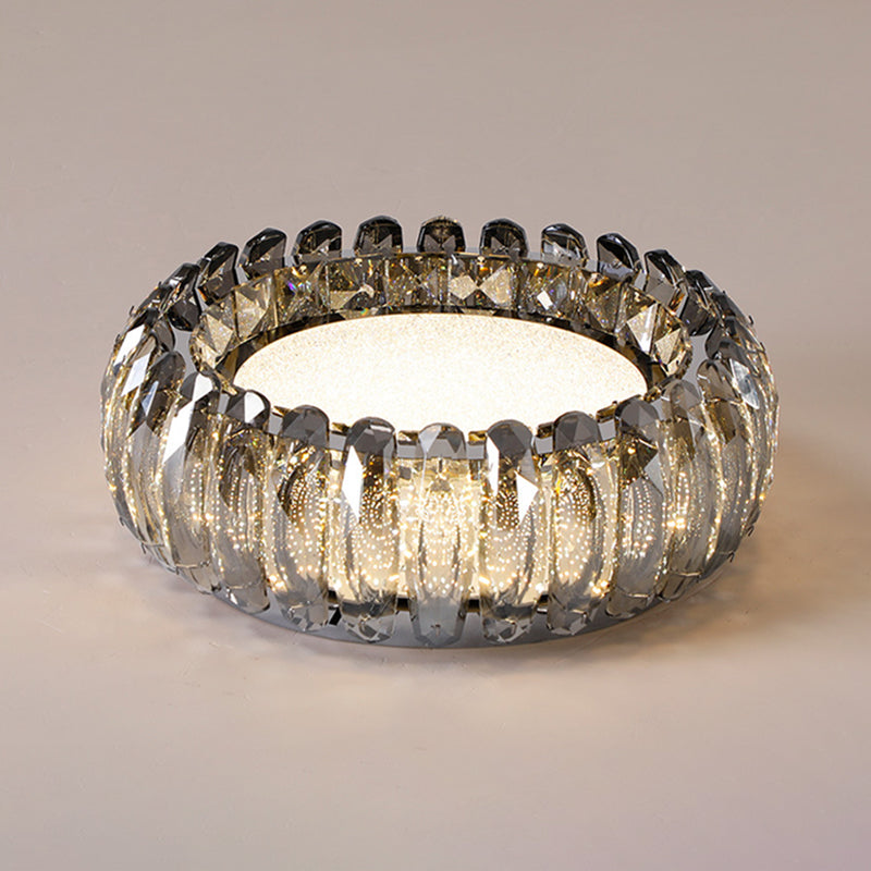 Donut Led Flush Light Fixture Minimalist Crystal Chrome LED Massimale Luce per Bedroom