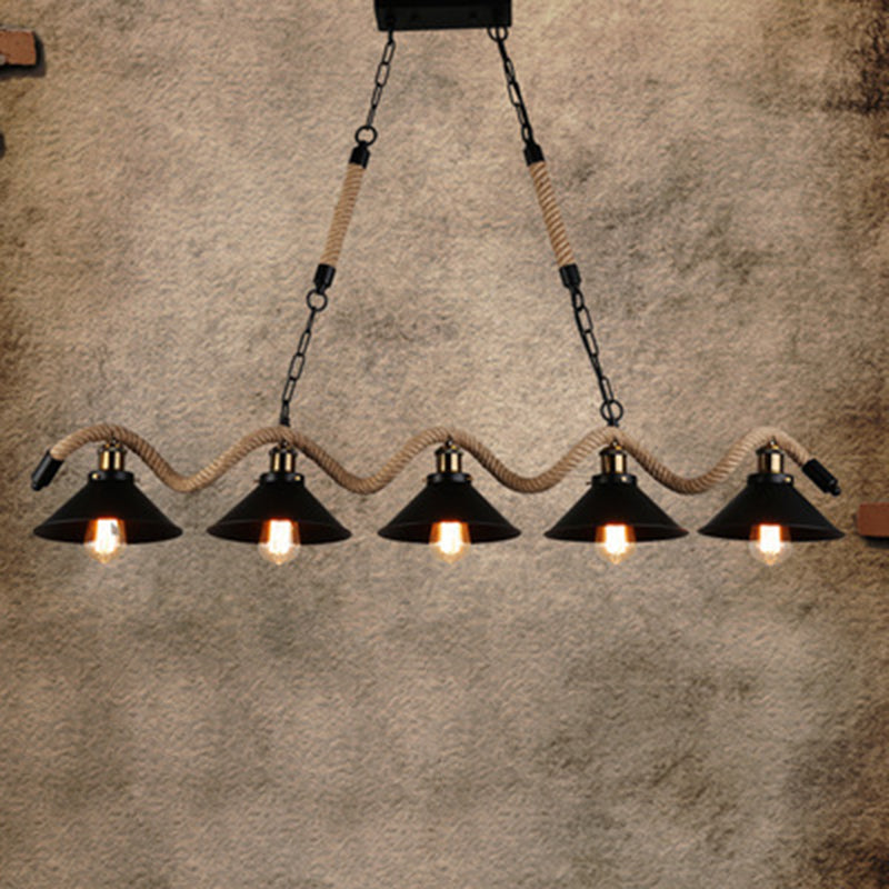 Metal Island Chandelier Light Industrial Black Cage Restaurant Chandelier Light Fixture