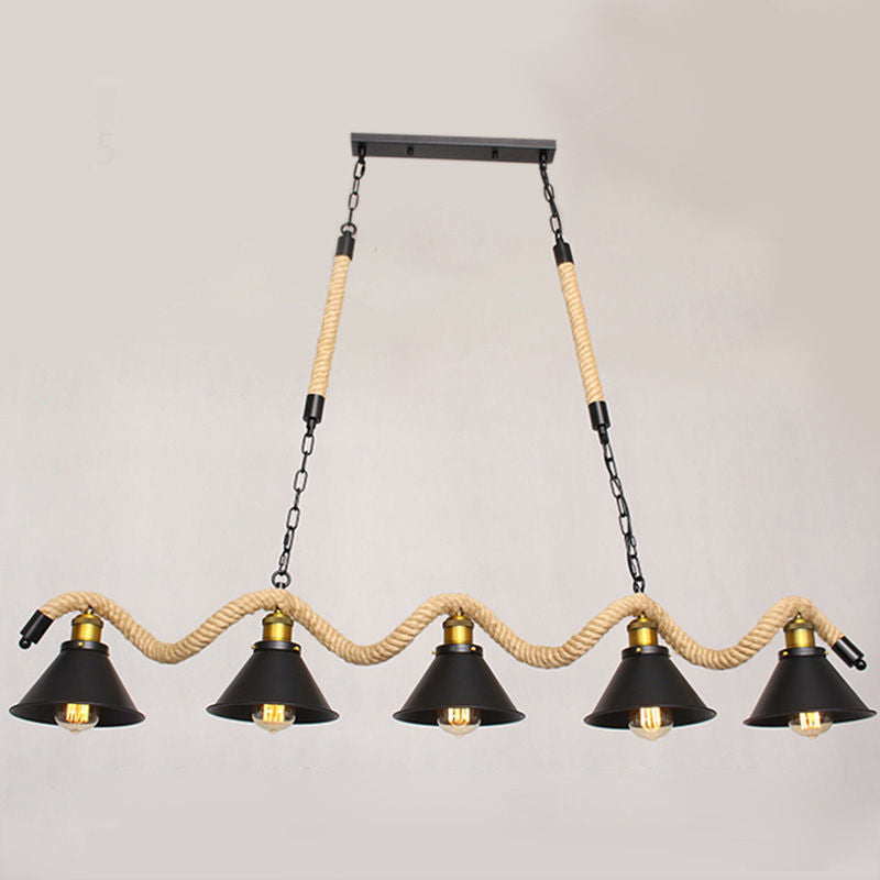 Metal Island Chandelier Light Industrial Black Cage Restaurant Chandelier Light Fixture