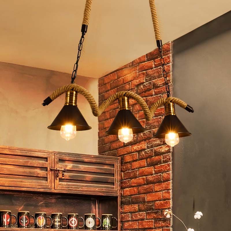 Metal Island Chandelier Light Industrial Black Cage Restaurant Chandelier Light Fixture