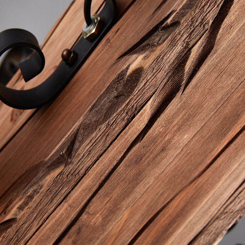 Cuboid Restaurant Chandelier Light Fixture Coastal Wood Beige Ceiling Hanging Light Fixture