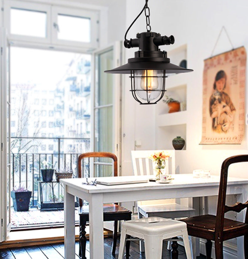 Metalen zwarte hanger plafond licht kooi schaduw industriële hanglamp lamp voor restaurant voor restaurant