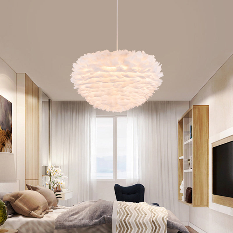 Coeur chambre suspendue plafond lumière métal nordique style suspendu suspendu en blanc