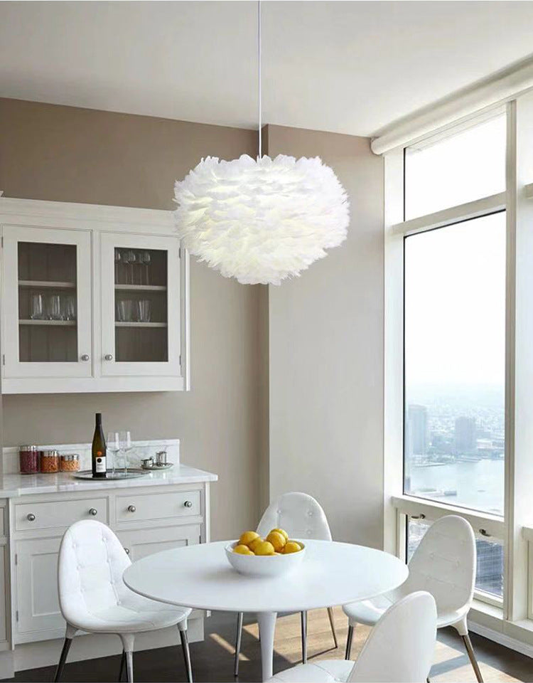 Heart Bedroom Hanging Ceiling Light Metal Nordic Style Hanging Pendant Lamp in White